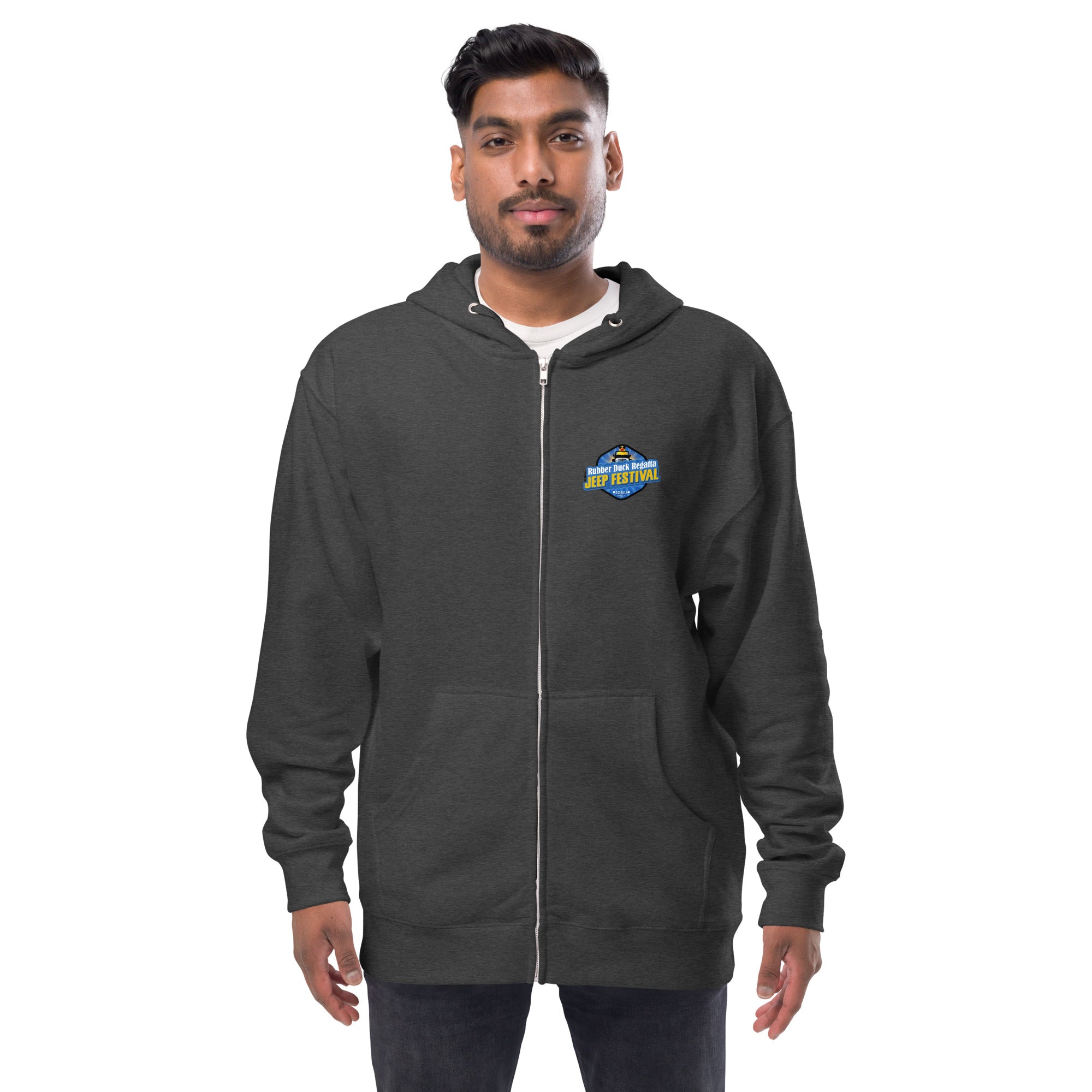 Unisex fleece zip up hoodie Rubber Duck Regatta and Jeep Festival